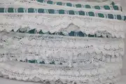 Cream Light Blue Ribbon Weave Lace Trimming / Sold By The Yard