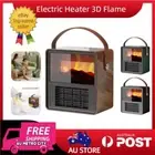 Portable Electric Heater Ceramic Heating Fan 3D Flame Fireplace Warmer with LED