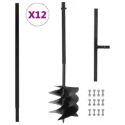 Drill Auger Drill Bit with Handle and Extension Tube for Planting Steel vidaXL