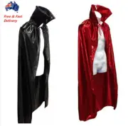 Adult Halloween Metallic Deluxe Cape Cloak Robe Vampire Witch Party dress Up