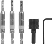 Tools 45400 - 3-Piece Self Centering Hinge Bits and Quick Change Chuck Set, #2/#