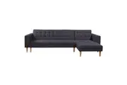 Sarantino Linen Fabric Corner Sofa Bed Couch Lounge w/ Chaise D.Grey
