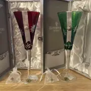 Waterford Crystal | SNOWFLAKE WISHES COURAGE EMERALD FLUTE and JOY RUBY FLUTE