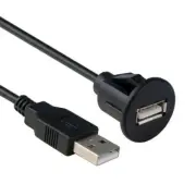 1M Car Dashboard Usb 2.0 Male To Female Socket Panel Extension Cable Single Port
