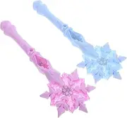 GALPADA 2Pcs Snowflake Fairy Wands for Glowing Light Sticks for Dress Up Birthdays and Parties Princess Props