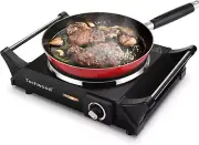Portable Electric Hot Plate Single Burner 1500W, 7.5” Cooktop for Dorm, Office,