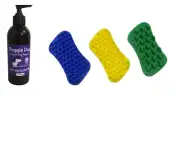 Combo 500ml Oat & Lanolin 2in1 Conditioner Shampoo & 1 Silicone Brush Dog Cat