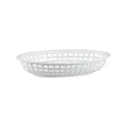 Plastic Oval Bread Baskets Small 24 x 15cm Set of 12 White
