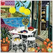 eeBoo Piece and Love Cats in Positano 1000 Piece Square Adult Jigsaw Puzzle