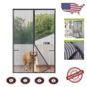 Tear-Resistant Magnetic Screen Door for Front & Patio 50" x 74" - Easy Install