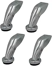4 Pcs Chrome Metal Furniture Legs Round Feet for Sofa, Chairs, Stools, Cabinets, Units (Silver, H=90mm)