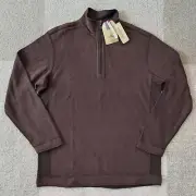 Tommy Bahama Grand Isles 1/2 Zip Pullover Sweater Mens Medium Brown Reversible