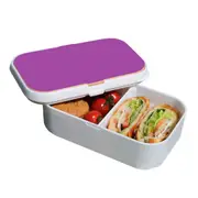 Lunch Box Food Container Snack Picnic Authentic Wood Strap Cutlery Purple