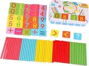 Kisangel Educational Calculator Math Counting Stick Puzzle Interactive Learning for Early Education