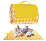 Extra Large Outdoor Picnic Blanket, 79"x79" Waterproof Picnic Mat - Yellow