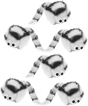 Sosoport 6Pcs Plush Cat Mouse with Catnip Interactive Teething Playthings for Kittens Realistic Design Encourages Play Soft Material for Safe Chewing for Indoor Cats