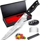Mosfiata 6" Boning Knife, Super Sharp Kitchen Cooking Knife with Finger Guard an