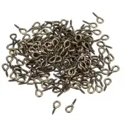500Pcs Small Screw Eye Hooks Mini Eyelets Screws, 4.5x10x1.2mm, Bronze Tone