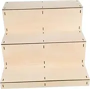 SOLUSTRE Multi Wooden Display Riser Shelf Rustic for Cupcakes Perfume Jewelry Figurines Sturdy Natural Wood Organizer for Home Retail Decor