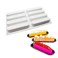 在飛比找蝦皮購物優惠-6腔矽膠蛋糕模具模具de Silicona麵包店配件凹糖果棒