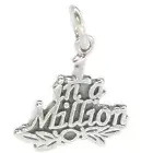 One in a million sterling silver charm .925 x 1 Unique and Love charms-
