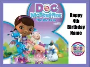 Doc McStuffin Edible Cake Toppers - Icing Birthday Cake Decorations -3 Sizes
