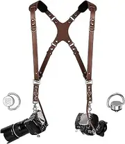 Camera Accessories Slim Dual Harness Two Cameras - Shoulder Leather Strap