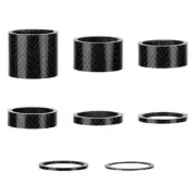 Bicycle Fork Spacer Set in Black Carbon Fiber for Handlebar Adjustment