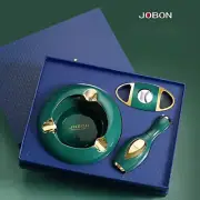 Luxury JOBON 3 In 1 Cigar Set Windproof Jet Lighter Ashtray Cigar Cutter Set