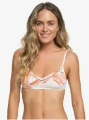 NWT Roxy Tropical Sand Bralette Bikini Top size M Jungle Boogie
