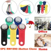 5PCS RW1990 iButton Clone Card Rewritable Touching Memory Keys Waterproof