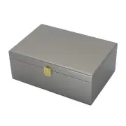 Luxury Wooden Jewellery Box Gloss Piano Finish KJ03MST Metalic Steel Grey