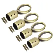 0.71" Cord End Cap Terminator Cord Finding for Tassel Jewelry Making 4Pcs Bronze