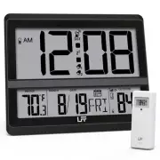 Atomic Clock Large Display, Digital Wall Clock with Indoor Outdoor Temperatur...