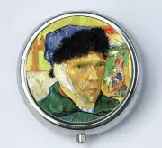 Van Gogh self portrait Pill case pillbox box holder fine art painting