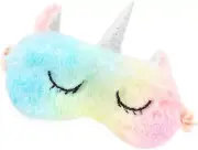 Soft Plush Animal Sleep Mask with Cute Rabbit, Panda, Koala, and Unicorn Rainbow
