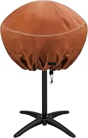 [NettyPro] Round Grill Cover Waterproof Heavy Duty Outdoor Indoor Electric Portable Stand Grill Cover for George Foreman, Char-Broil, Cuisinart, Homewell, Weber Small Grill and More, Brown