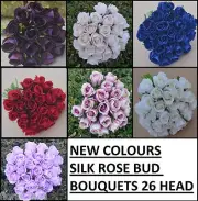 SILK ROSE ROSES PRE MADE BOUQUETS WEDDING BRIDAL BOUQUET ARTIFICIAL FAKE POSY