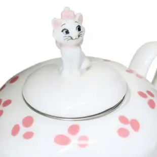 小禮堂 迪士尼 瑪麗貓 造型陶瓷茶壺 500ml (白坐姿款)