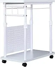 Contieaks CTG-W Gaming Storage PC Wagon Height Adjustment White White CPU Stand with Wheels 458498