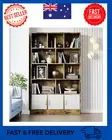 Alpha 10-Shelf 3-Door Wardrobe Cupboard Bookshelf Cabinet Storage Rustic Wood AU