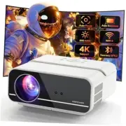 [Auto Focus/Keystone] Projector 4K with 5G WiFi and Two-Way Bluetooth, White