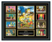 The Simpsons Cast Homer Marge Bart Lisa Signed L E Framed Memorabilia