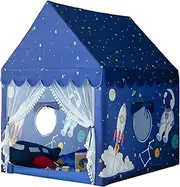 Kids Play Tent Playhouse Indoor Outdoor Tent Kids Boys Toddler Kids Tent Large Castle Play House Spaceship Tent, Outer Space Rocket Blue