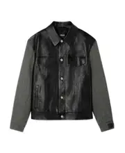 Versace Logo-Patch Panelled Buttoned Jacket IT50 Black