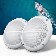 Giantz Marine Speakers, Portable 2 x 6.5 Inch 2-Way Waterproof Corrosion Resistant Outdoor Audio Stereo Sound System Speaker 120W Pair Boat Piezo Tweeter, White