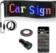 LED Car Sign, Scrolling LED Sign, Customizable Smart LED Matrix Panel Display Board, Programmable DIY Edit Animations Text Message Board, for Store Bar Hotel Advertising Party Truck 12 * 68cm