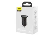 Universal Car Charger Baseus Grain Pro Mini Dual USB Cigarette Lighter Black & White