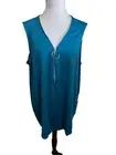 Crossroads Ladies Size XL / 16 Teal Ring Zip Tank Top Brand New W/ Tag RRP$49.95