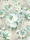 Wallpaper, System Solution, Blumenmuster, Gleam, Turquoise, Lime, Reed, Sand,